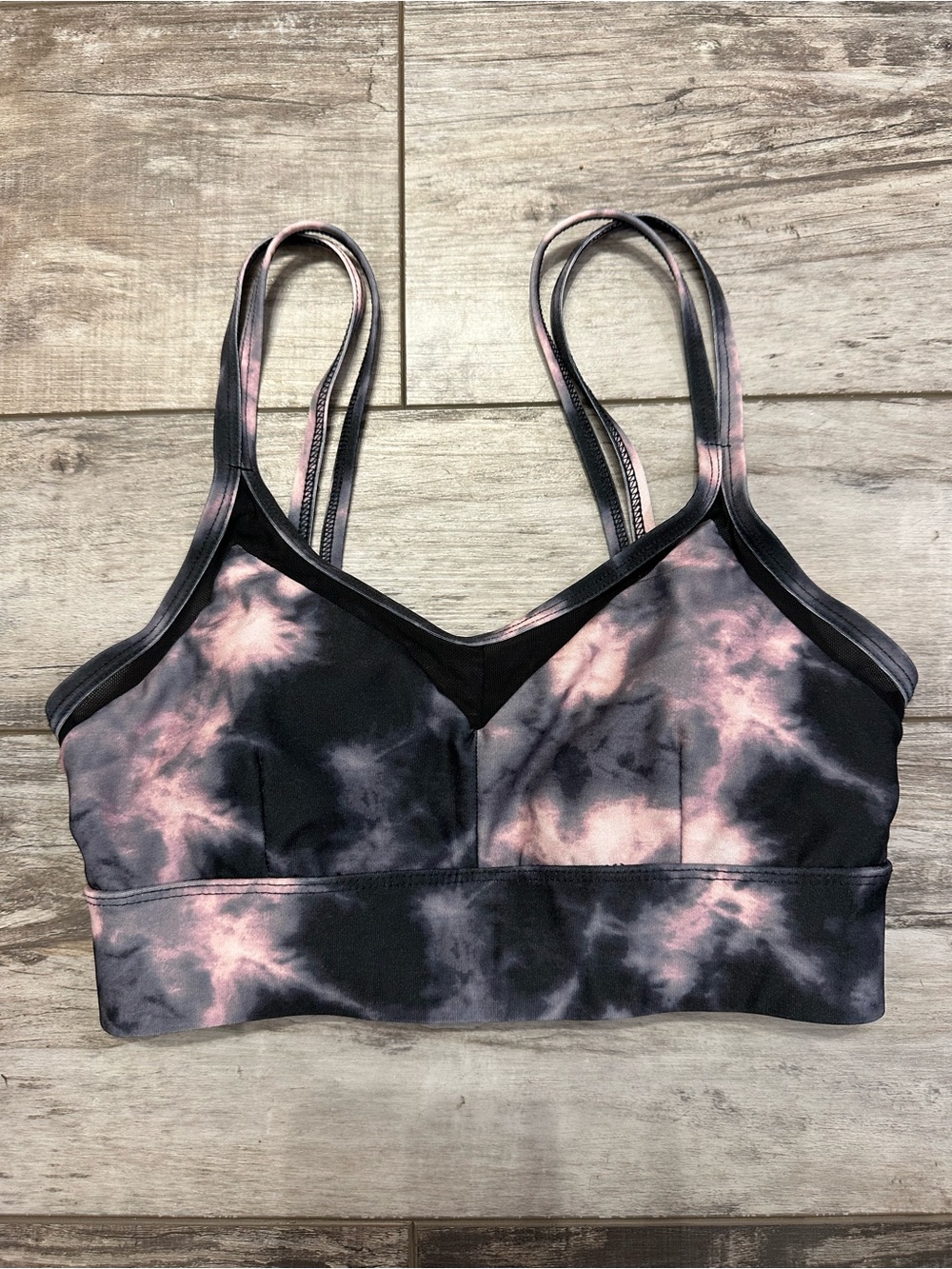 Forever 21 Pink & Black Tie-Dye Sports Bra
